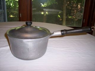 Vintage Majestic Cookware Aluminum 2 Qt Sauce Pan & Lid - Wooden Handle
