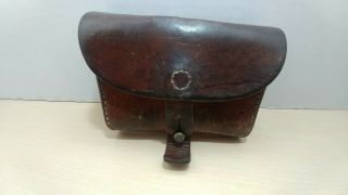 Vintage Swiss Army Military Leather Ammo Pouch - Unmarked