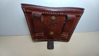 Vintage Swiss Army Military Leather Ammo Pouch - Unmarked 2