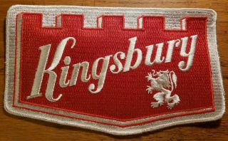 1960s Vintage Kingsbury Beer Brewery Advertising Embroidered Patch Old Stock