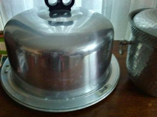 Aluminum Cake Carrier Cake Saver Vintage Ice Bucket Mid Century 2