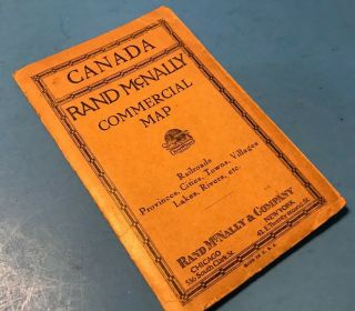 Ca 1920 Canada Rand Mcnally Commercial Map Railroads Provinces,  Towns,  Villages