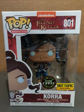 Funko Pop The Legend Of Korra Chase Glow In The Dark Hot Topic In Hand Avatar