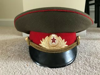 Soviet Russian Military Officer Visor Cap Hat Size 55 (vintage)