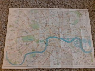 Vintage Bartholomews Town Plan London Central Area 2