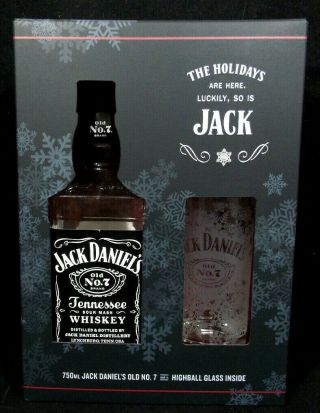 Jack Daniels Gift Set 1 Highball Glass,  1 Empty 750ml Bottle Mancave Or Barware