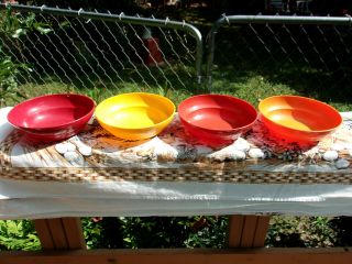 Vintage Tupperware Set Of 4 Harvest Colors Cereal Bowls 155