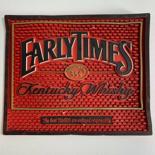 Early Times Kentucky Whiskey Red Black Rubber Bar Mat Advertising 9.  5 " X 11.  5 "