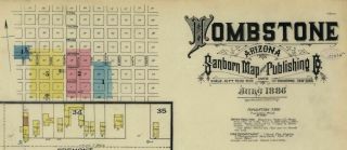 Tombstone,  Arizona Sanborn Map© Sheets 1886 With 3 Maps On A Cd