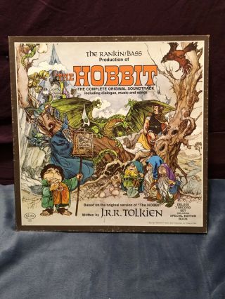 1977 The Hobbit Soundtrack Rankin Bass 2 Lp Set With Booklet,  Poster And Decals