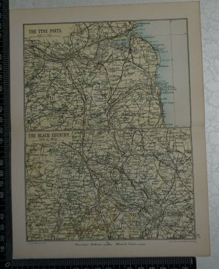 C 1890 - Map - The Tyne Ports,  Newcastle And The Black Country,  Wolverhampton