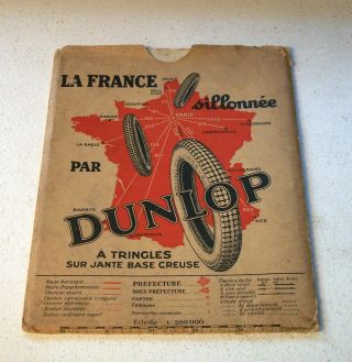French Dunlop Tourist Road Map 1928 Les Chateaux De La Loire The Chateaux