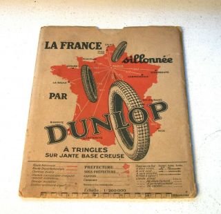 French Dunlop Tourist Road Map 1928 Les Routes Des Alpes The Routes Of The Alps