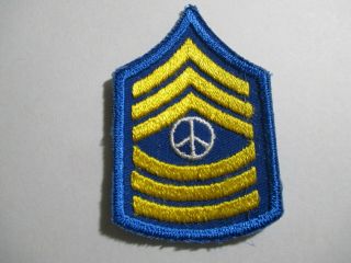 Master Sargent Vintage Patch With The Peace Sign Nos Embroidered 2 X 3