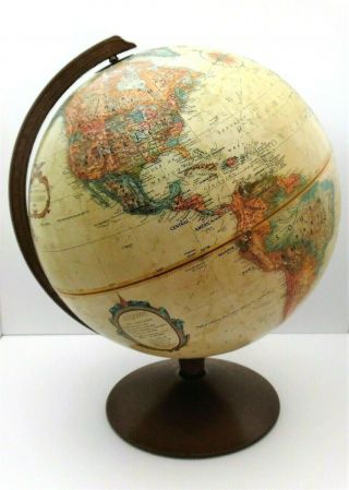 Vintage Replogle 12 Inch World Classic Series Globe Raised Relief Map Euc