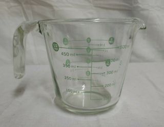 MARTHA STEWART EVERYDAY GLASS MEASURING CUP 2 CUPS / 1 PINT GREEN LETTERING 2
