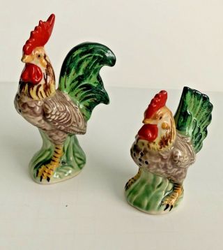 Vintage Napco Rooster And Hen Chicken Salt And Pepper Shaker S602d Farm