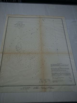 Antique Map " Preliminary Sketch Of Cape Roman Shoals South Carolina " Us Coast