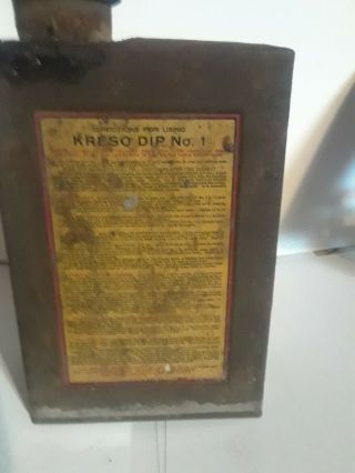 Vintage oil can Kreso Dip animal oil Parke Davis and co.  Detroit Michigan 2