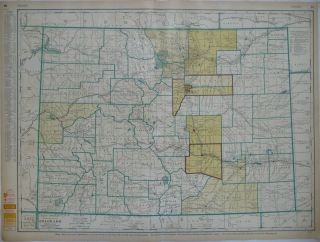 1958 Colorado Commercial Atlas Map Railroads Cities Towns Rand Mcnally
