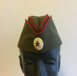 1990 Ussr Army Size Regular With Red Military Star Cotton Pilotka Hat