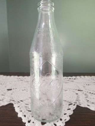 Vintage Coca Cola/coke Clear Bottle Embossed Diamond 10 Oz.  Straight Side 1960 