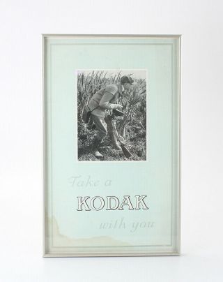 Kodak Poster " Take A Kodak With You ",  Roughly 19.  5 Inches Tall/cks/197643