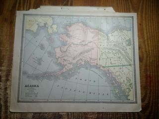 1885 Map Of The District Of Alaska - Map Of Nova Scotia & Brunswick On Back