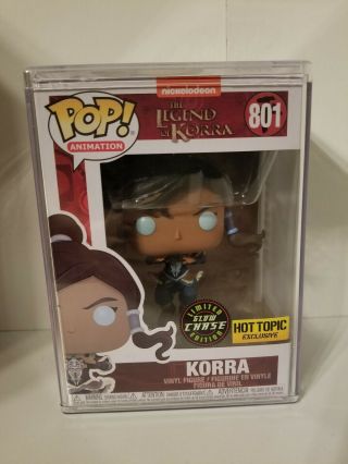 Funko Pop The Legend Of Korra Chase Glow In The Dark Hot Topic W/hard Protector