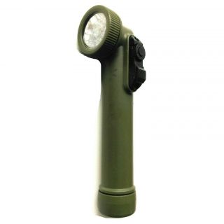 Led Angle Head Torch Military Green With Led Colour Change Dial