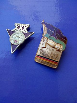 Spanish Civil War International Brigades Commemorative Badges East German