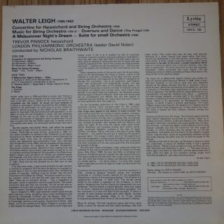SRCS 126 Walter Leigh Concerto For Harpsichord and Strings / Pinnock / Braith. 3