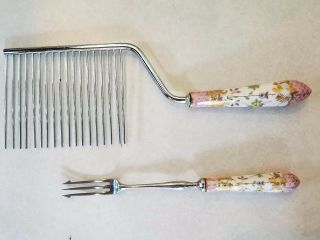 Floraine A E Lewis & Co.  Sheffield Food Cake Cutter Fork Stainless Steel Vintage