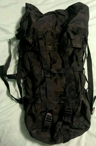 Vintage Us Military Compression Stuff Sack (12 Strap) Black Backpack Bag Army