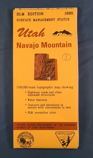 Usgs Blm Edition Topographic Map Utah - Navajo Mountains