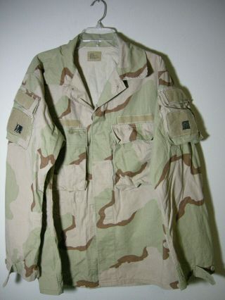 Us Army Desert Camo Bdu Coat 8415 - 01 - 327 - 5314 Large Long Velcroo