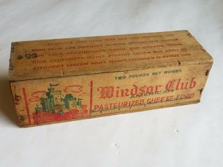 Vintage Cheese Box Windsor Club American Pasteurized Food (y608)