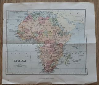 Antique 2 - Sided Map By W & A K Johnston Of Edinburgh,  Africa,  C1880s? Ephemera