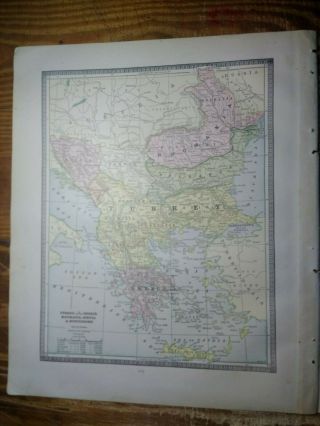 1885 Map Of Turkey In Europe Greece Roumania Servia & Montenegro - Map Of Italy