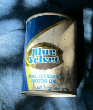 Full 1 Qt.  Can Of Vintage Kerr Mcgee Blue Velvet Motor Oil
