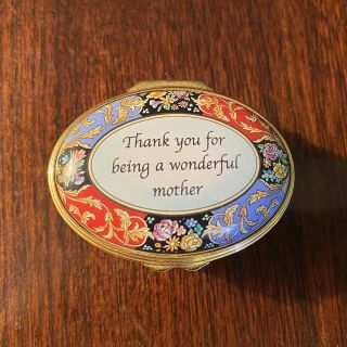 Halcyon Days Collectable Enamel Pill Box Wonderful Mother