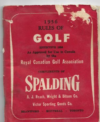 Vintage 1956 Spalding " Rules Of The Game| " By The Rcga