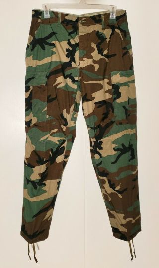 Us Army Woodland Camo Combat Hot Weather Trousers Cargo Pants Medium Regular