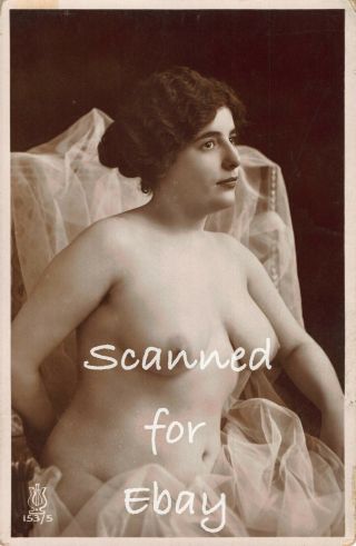 Rppc French Nude Woman Lady Vintage Ca.  1920 Real Photo Postcard (247)