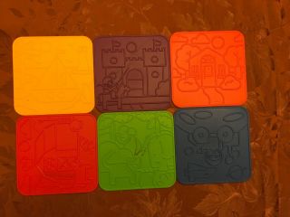 Tupperware Tuppertoys Picture Plates Set Of 6 Rubbing Drawing Stencils
