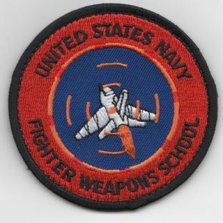 3 " Usn Navy Fighter Weapons School Hook And Loop Embroidered Jacket Patch