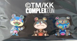 Complexcon 2019 Takashi Murakami 3 Pin Set Tm/kk Long Beach Exclusive