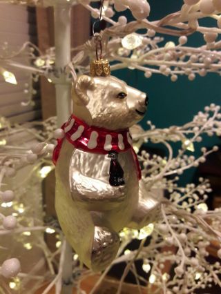 Kurt Adler Coca Cola Polar Bear Ornament Glass Christmas (Box Not) 3