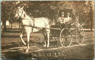 Vintage 1910s Harness Horse Racing Rppc Photo Postcard Trotter " Dr.  Billy 2.  56 "