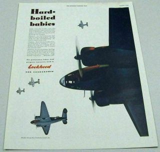 1942 Print Ad Lockheed Aircraft Corp World War 2 Bombers In Flight Airplanes